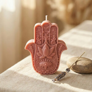 Hamsa Soy Candle — Protection & Inner Light - Pink