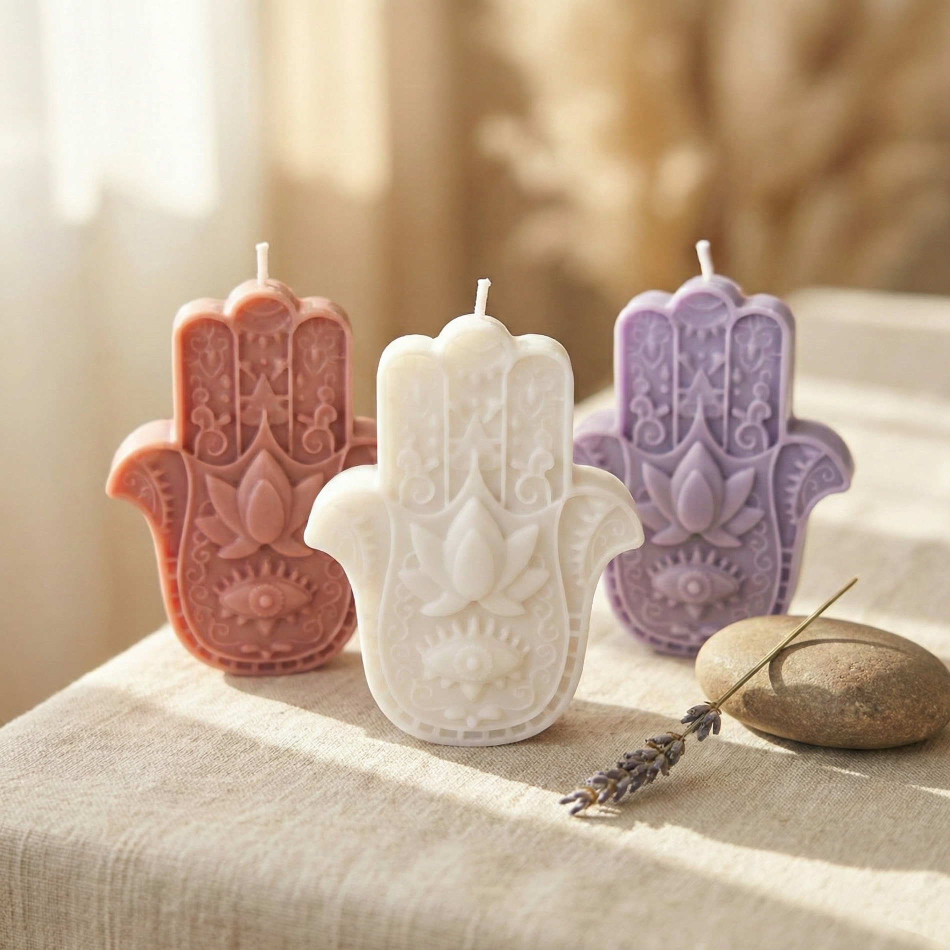 Hamsa Soy Candle — Protection & Inner Light