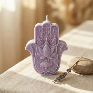 Hamsa Soy Candle — Protection & Inner Light - Purple